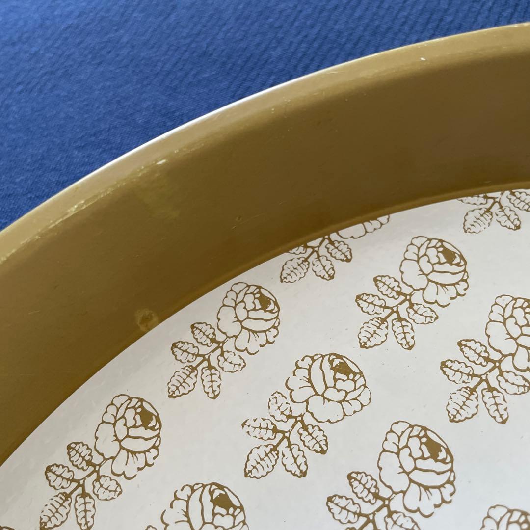 マリメッコ　ヴィヒキルース　ヴィンテージ ゴールド　ラウンド　トレイ　お盆　レア