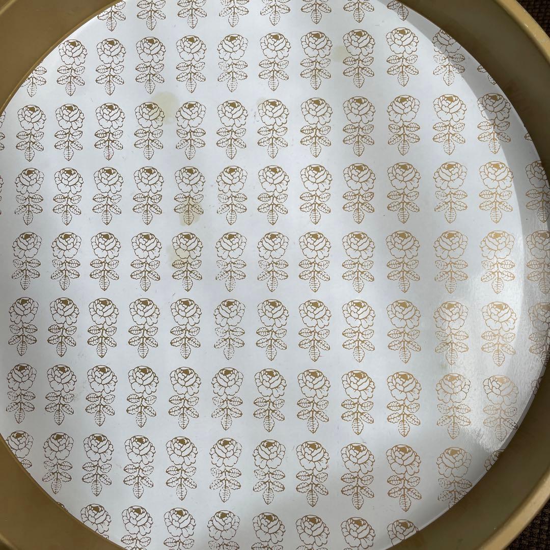 マリメッコ　ヴィヒキルース　ヴィンテージ ゴールド　ラウンド　トレイ　お盆　レア