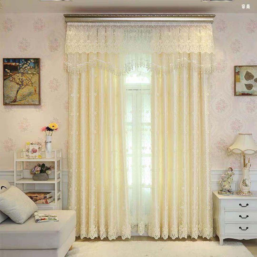 一体型カーテン　ドレープカーテン　レースカーテン　オーダーカーテン　4枚セット