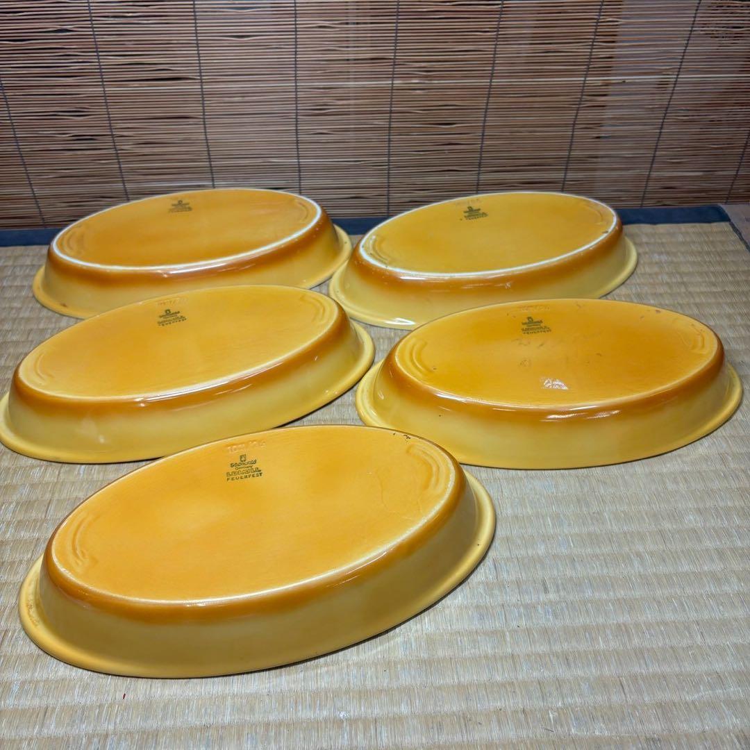 C- 1527▲シェーンバルト社　Lukullシリーズ　オーバルグラタン皿5枚