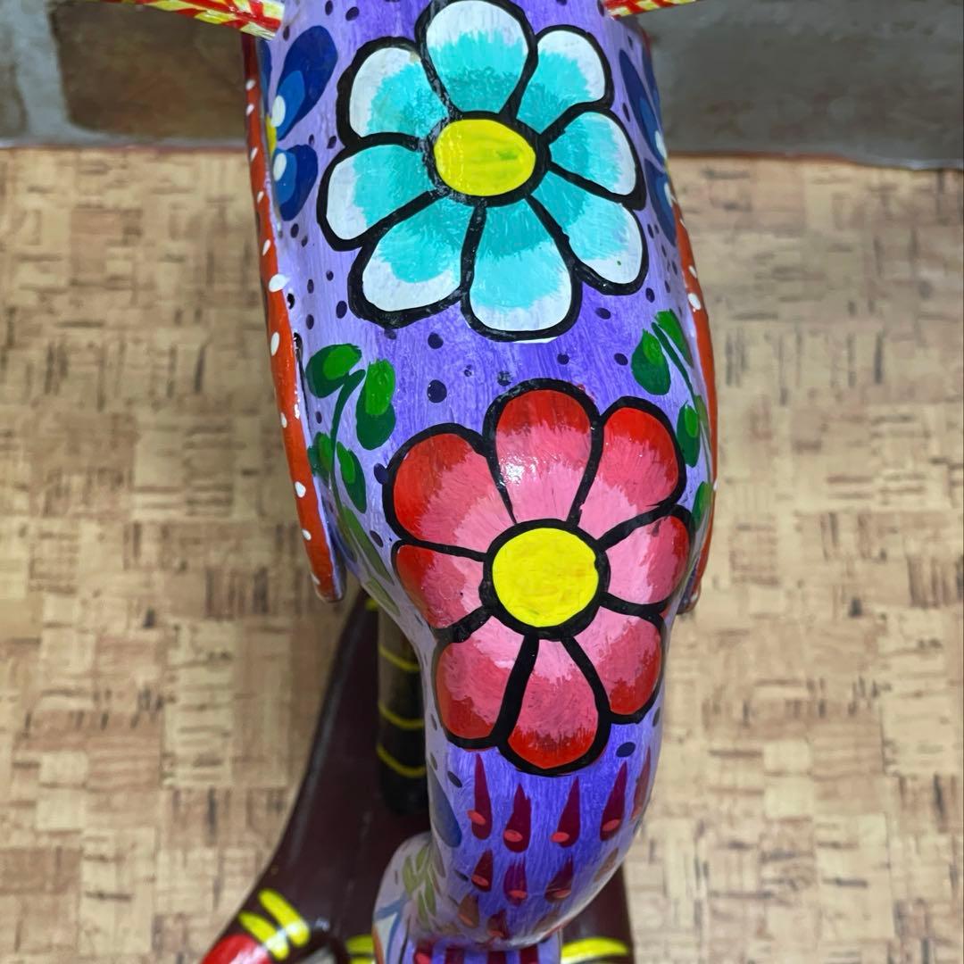 メキシコ　木工芸品　アレブリヘス クジャク