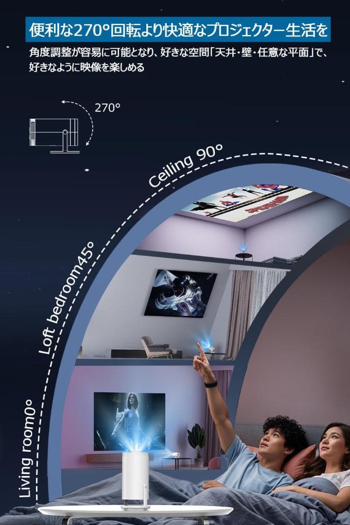 新品未使用　プロジェクター 家庭用 超小型 【2026衝撃作版Android