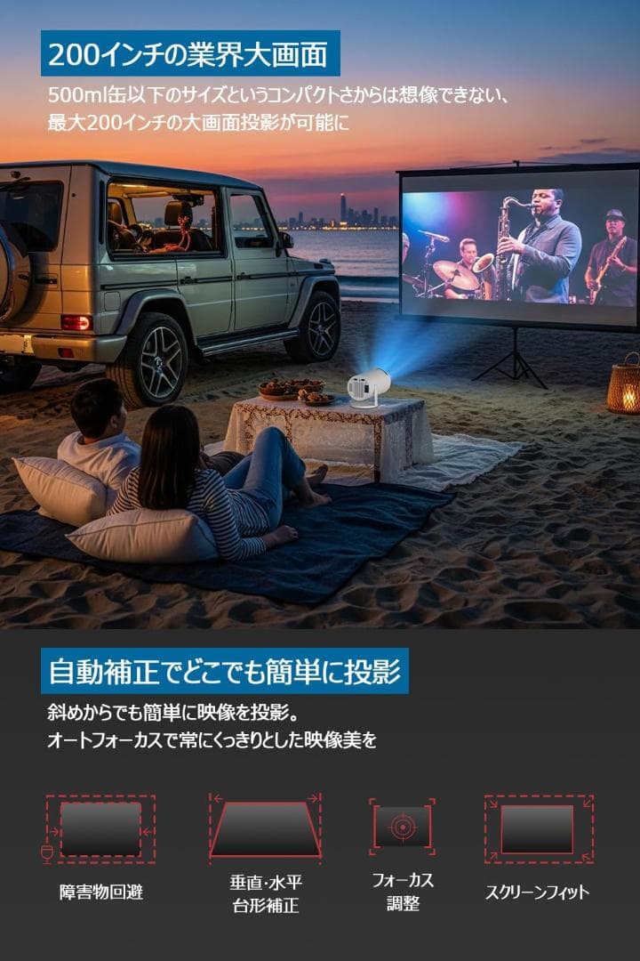 新品未使用　プロジェクター 家庭用 超小型 【2026衝撃作版Android