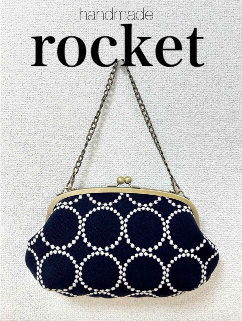 ハンドメイド がま口バッグ ポーチ タンバリン DOP ミナペルホネン dn