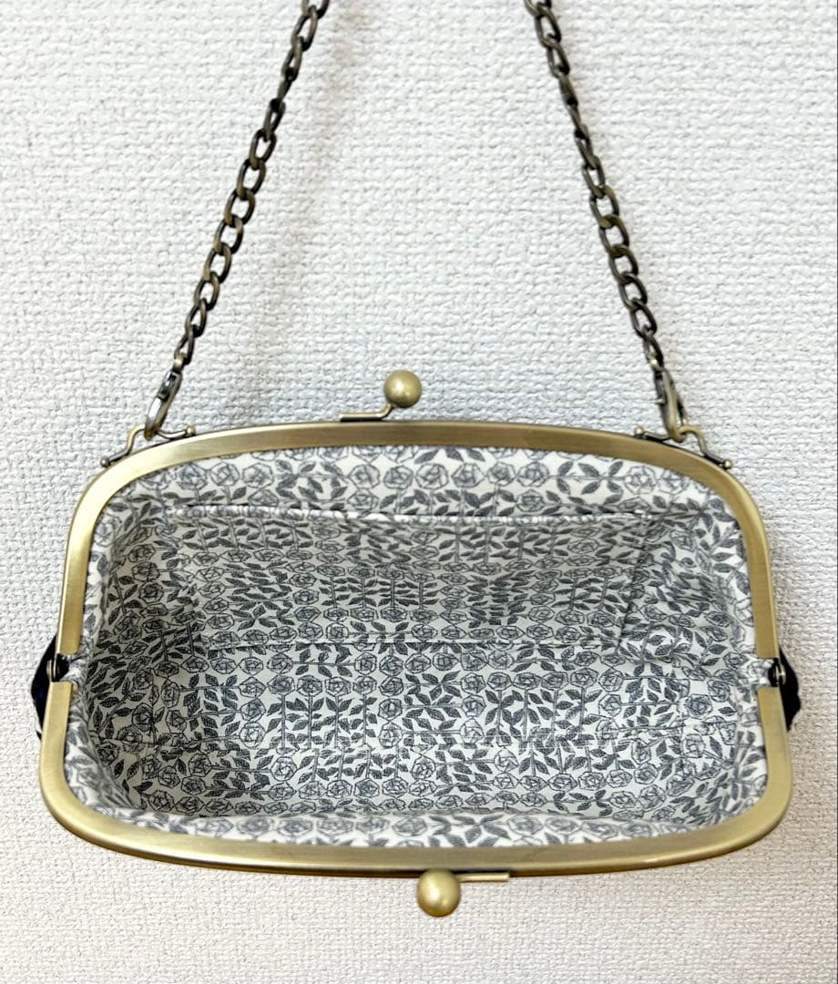 ハンドメイド がま口バッグ ポーチ タンバリン DOP ミナペルホネン dn