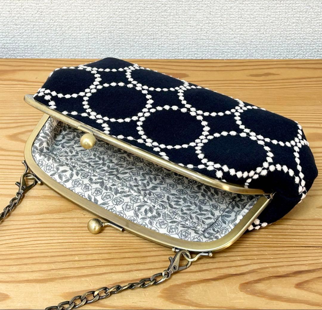 ハンドメイド がま口バッグ ポーチ タンバリン DOP ミナペルホネン dn