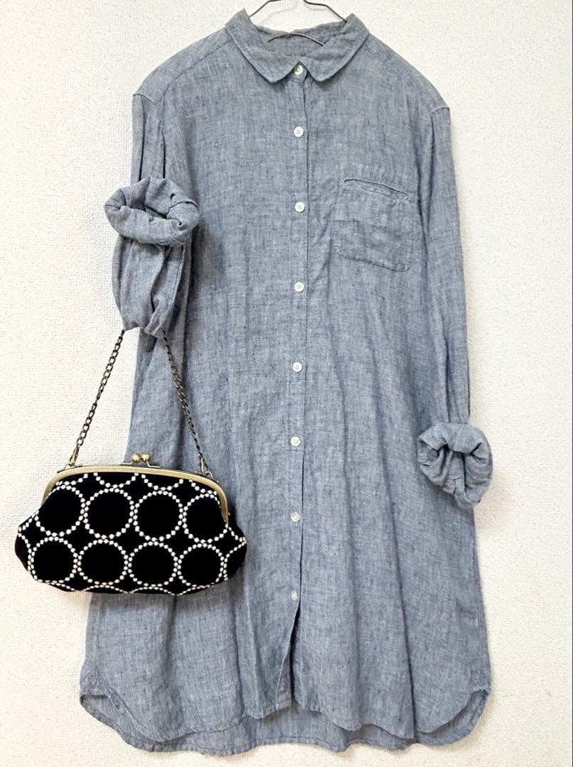 ハンドメイド がま口バッグ ポーチ タンバリン DOP ミナペルホネン dn