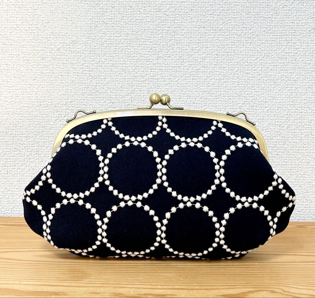 ハンドメイド がま口バッグ ポーチ タンバリン DOP ミナペルホネン dn