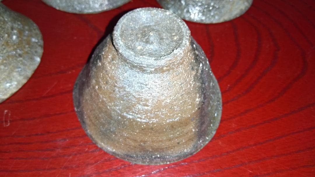 越前焼名工　桝田屋光生　 自然灰釉還元窯変美茶器逸品5点【ぐい飲み酒器】