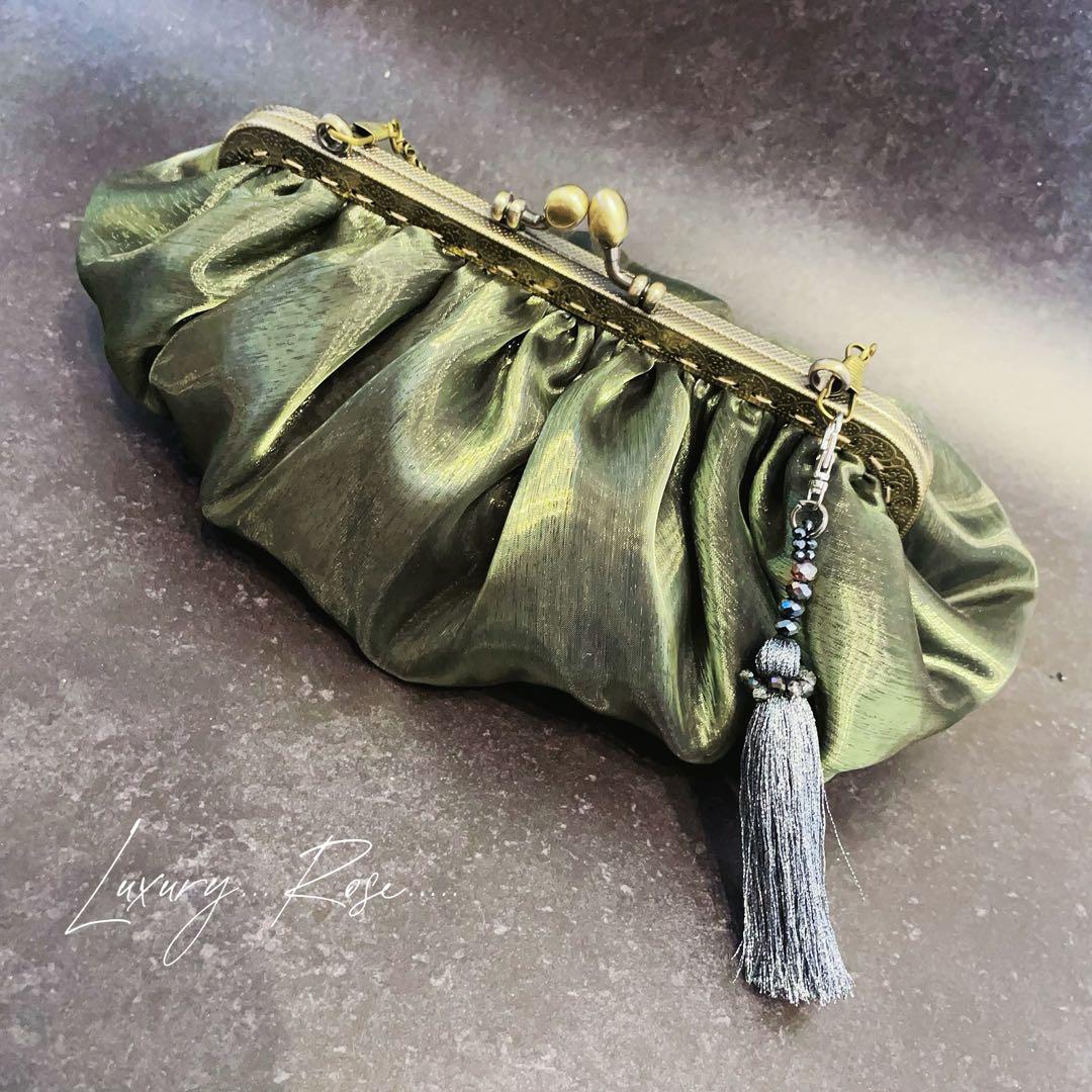 新作貝殻シリーズ玉蟲ブラックグリーン♡上品大人気品コロンふんわりパーティーバッグ