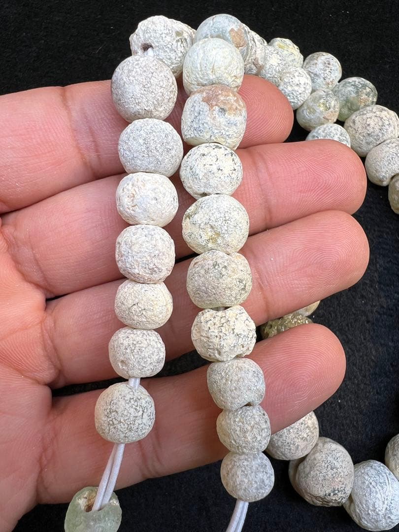 銀化ガラス／オリジナルローマンガラスネックレス