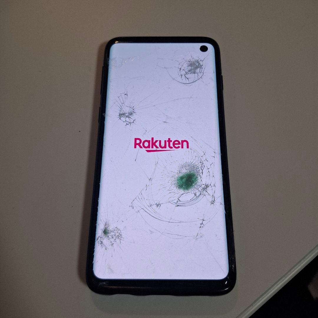 Galaxy S10 ブルー 画面ひび割れ