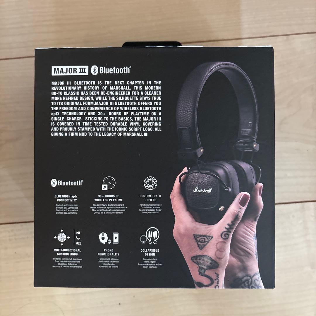 新品Marshall MajorIII ワイヤレスヘッドフォン　ブラウン