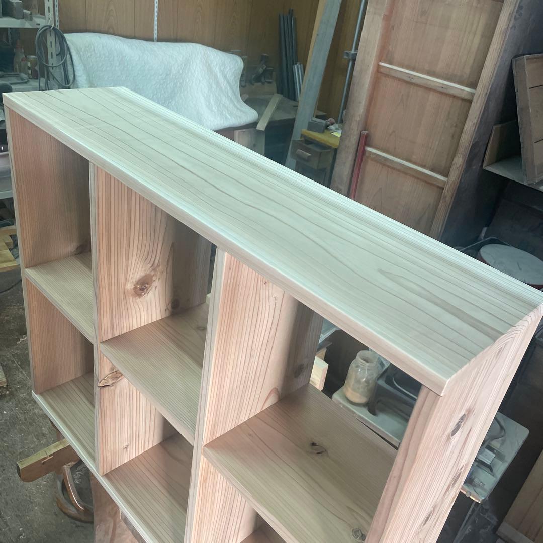 受注生産品　オープンシェルフ　3×2 杉材　無垢　一枚板　本棚　ハンドメイド