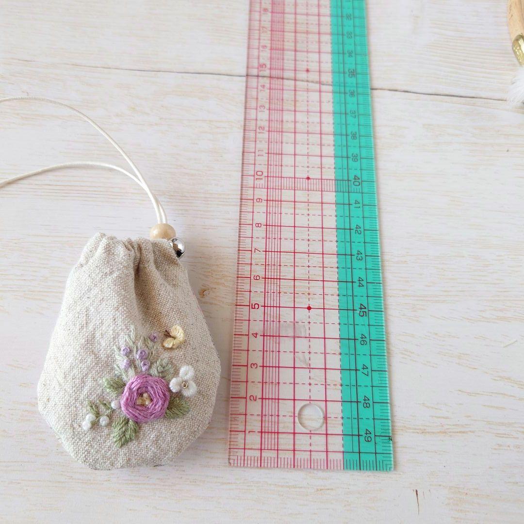 【感謝価格】ちっちゃなりんりんお守りサシェ【ピンクローズと小花】