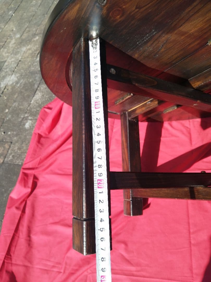 レトロ　【懐かしくて便利】和風 小型 円形 丸 折りたたみちゃぶ台　匿名配送