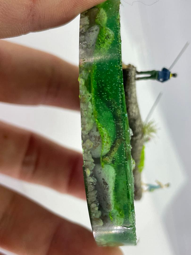 渓流釣り　レジンジオラマ