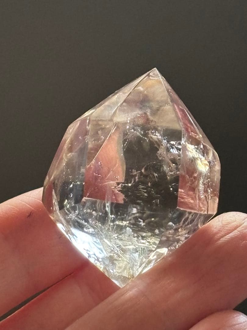 レア　2本のクォーツインクォーツ　2箇所の水入り水晶　エンハイドロ　35g