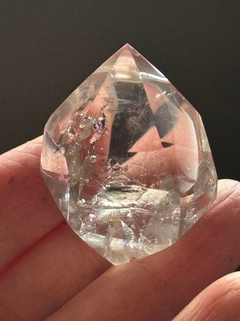 レア　2本のクォーツインクォーツ　2箇所の水入り水晶　エンハイドロ　35g
