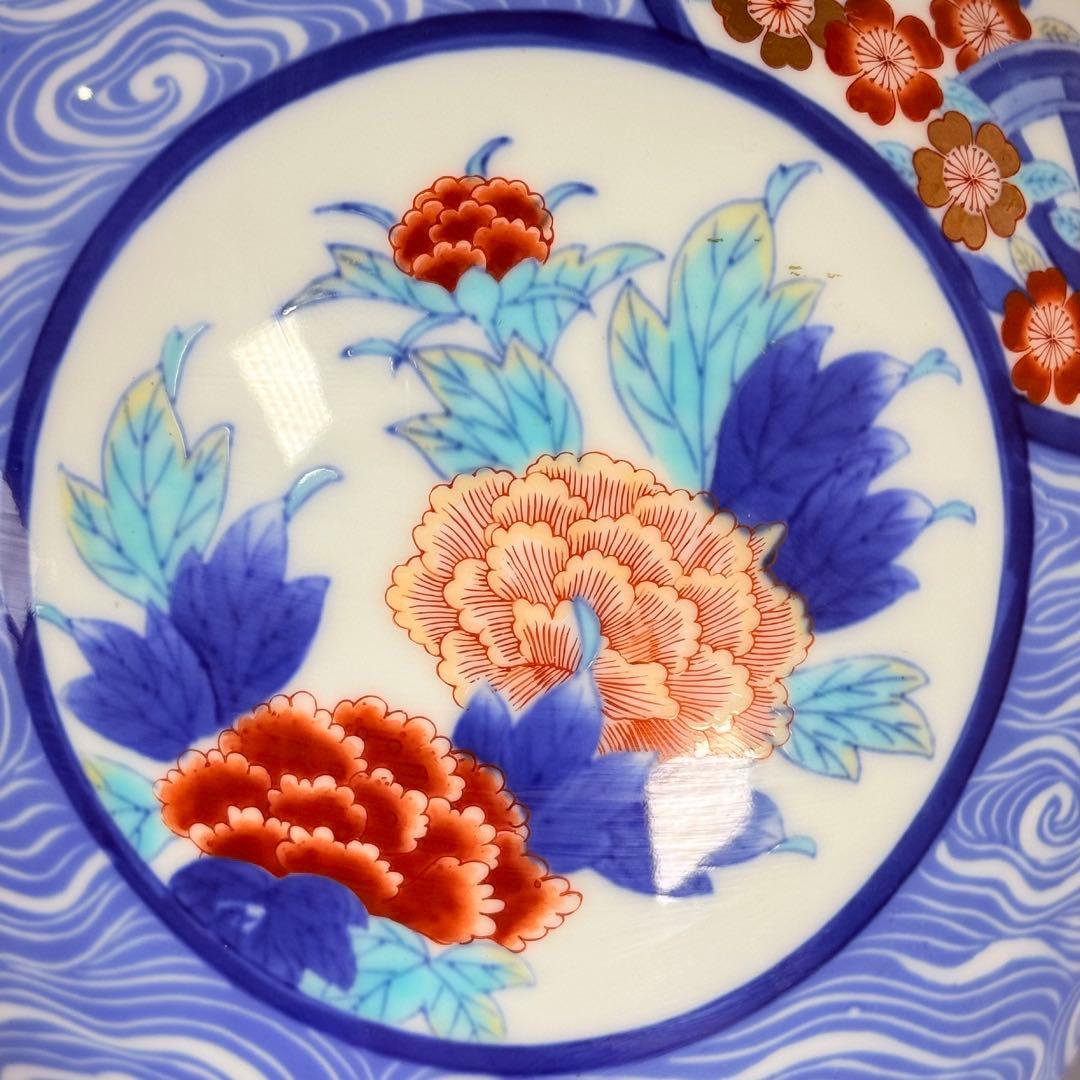 オールド香蘭社　香蘭社謹製　色絵丸文様花瓶　高さ27.3㎝　金彩　桜　梅　牡丹