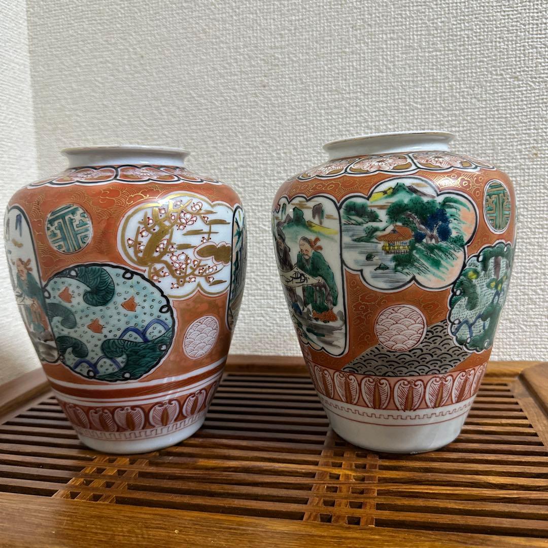 骨董品　九谷焼　花瓶　壺　対物