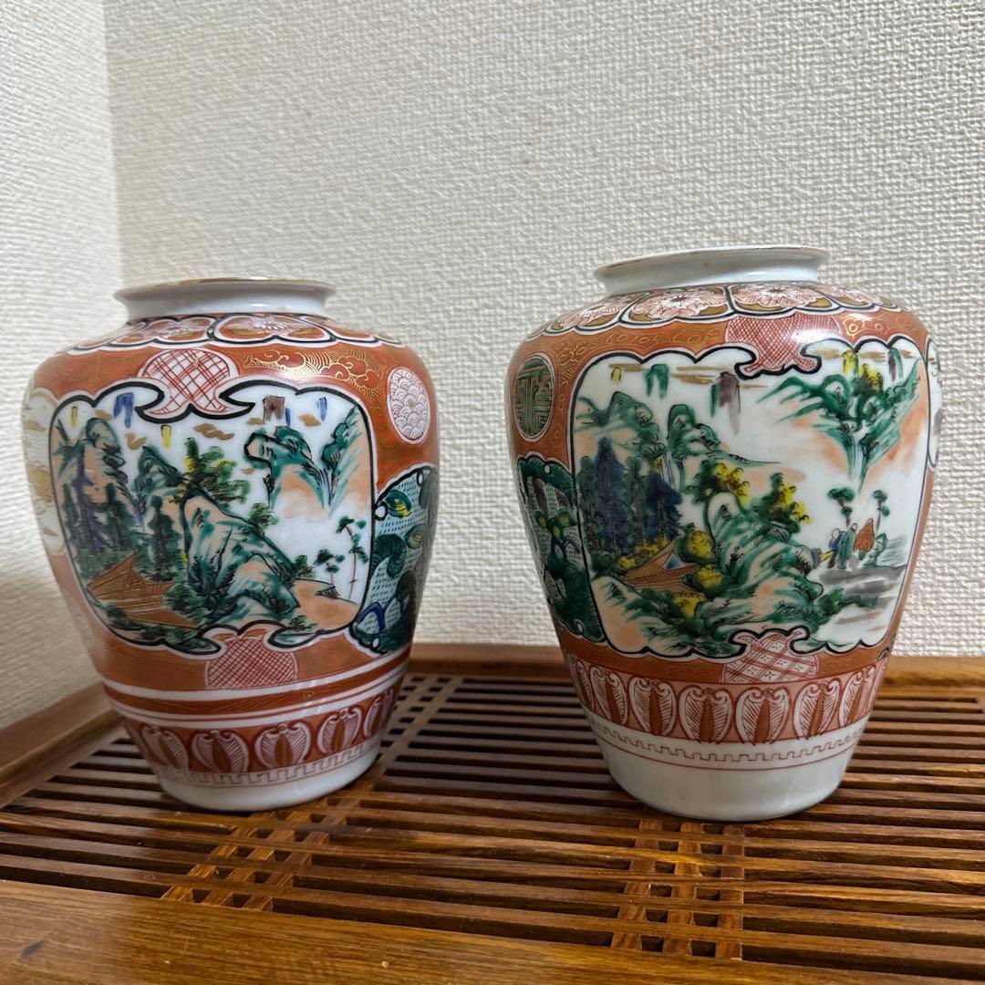 骨董品　九谷焼　花瓶　壺　対物