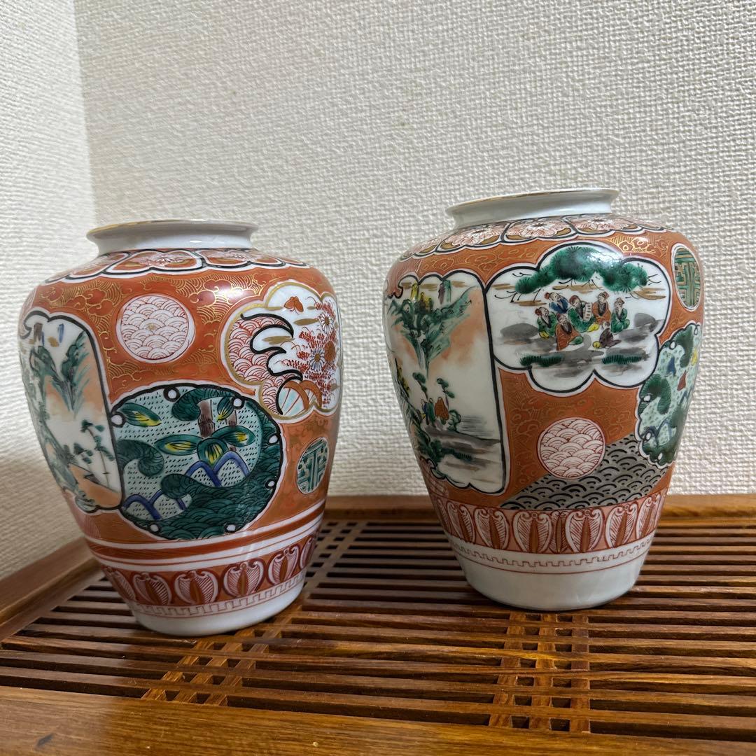 骨董品　九谷焼　花瓶　壺　対物