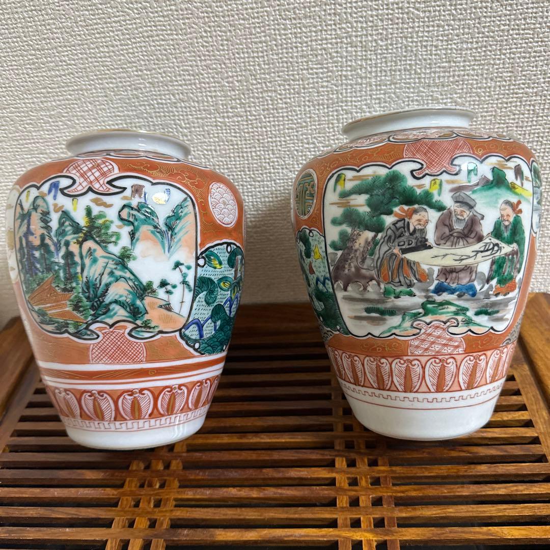 骨董品　九谷焼　花瓶　壺　対物