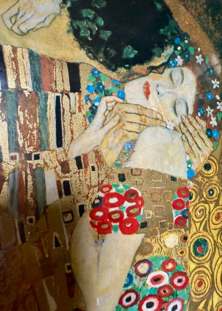 ヨ*キ様 グスタフ・クリムト「接吻」横長絵画　イタリア