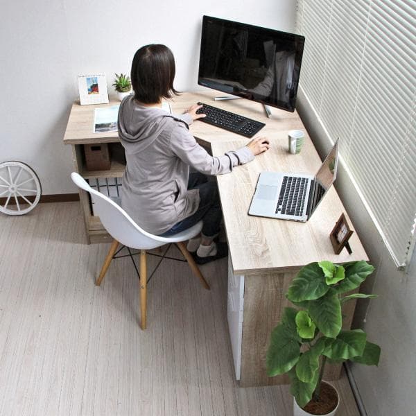 《新品・送料無料》パソコンデスク L字型 コーナー 幅120cm 幅149cm