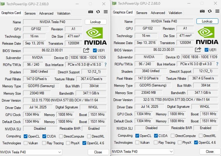 Tesla P40 24GB グラフィックボード