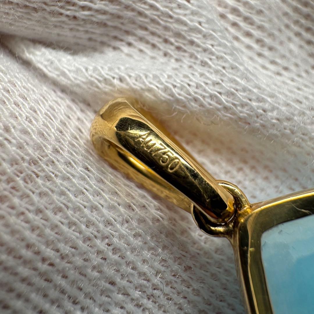 【極上品】ラリマー　K18ペンダントトップ