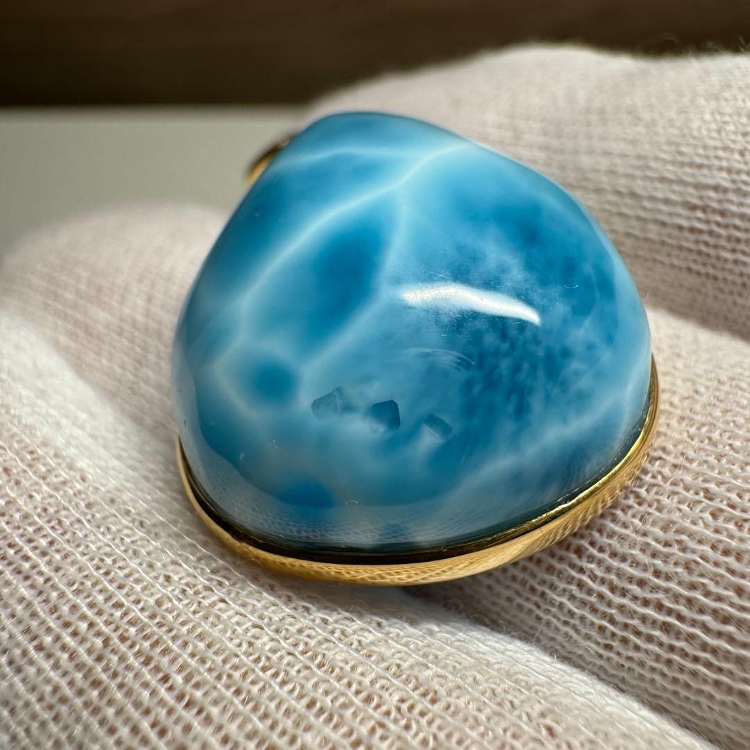 【極上品】ラリマー　K18ペンダントトップ