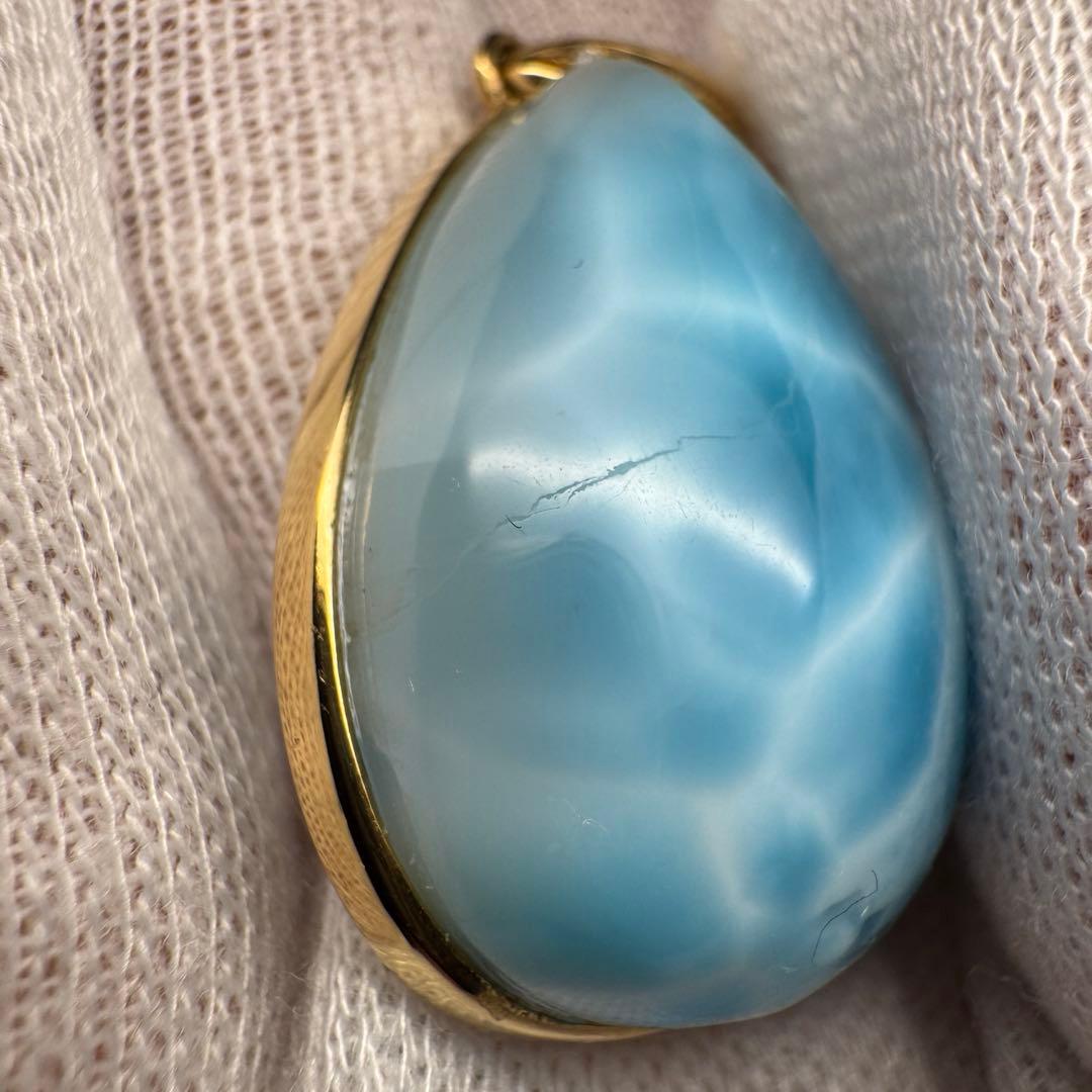 【極上品】ラリマー　K18ペンダントトップ