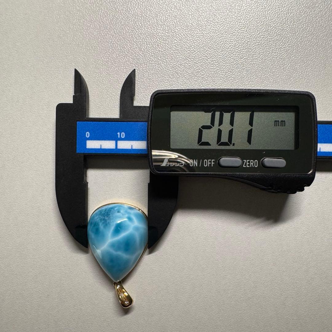 【極上品】ラリマー　K18ペンダントトップ