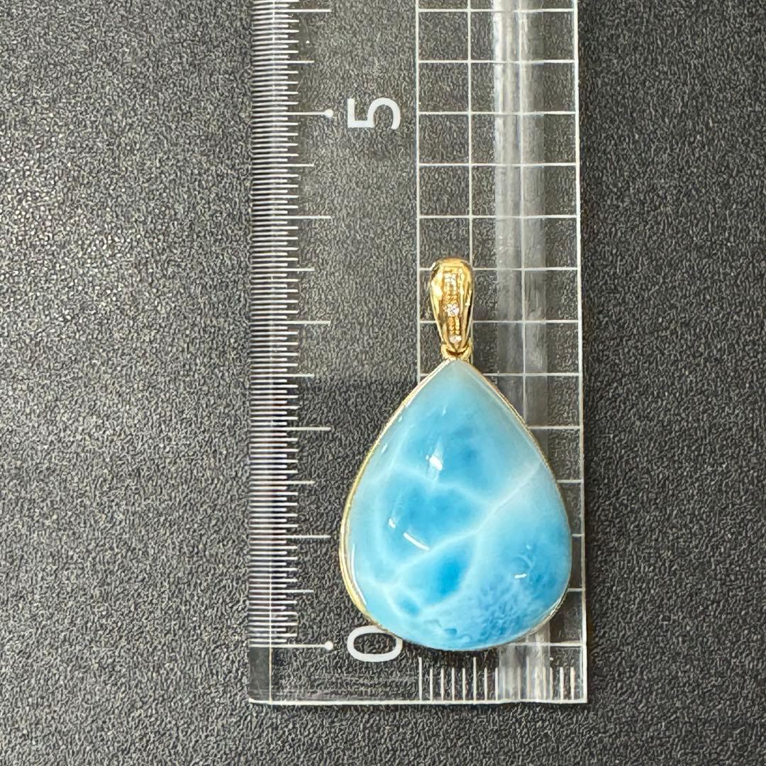 【極上品】ラリマー　K18ペンダントトップ