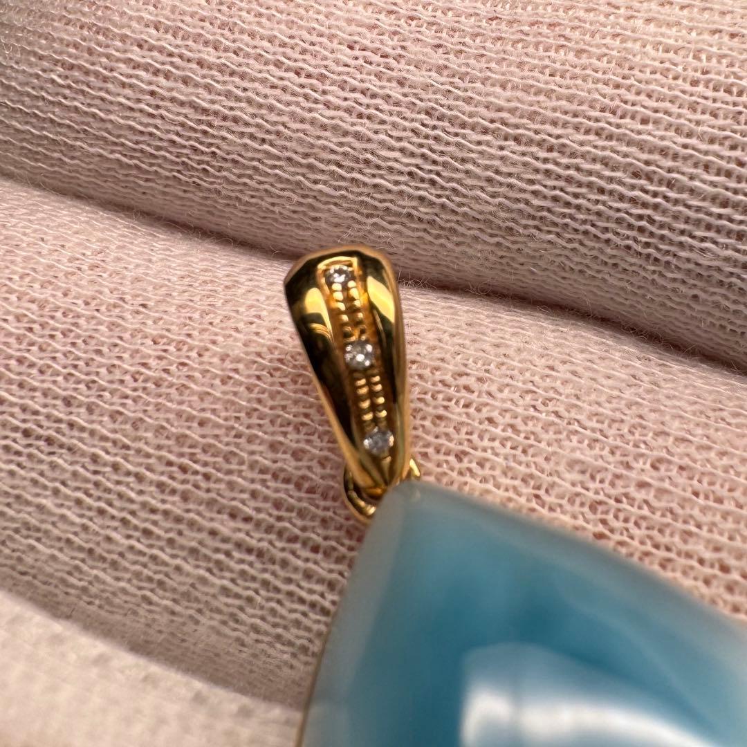 【極上品】ラリマー　K18ペンダントトップ