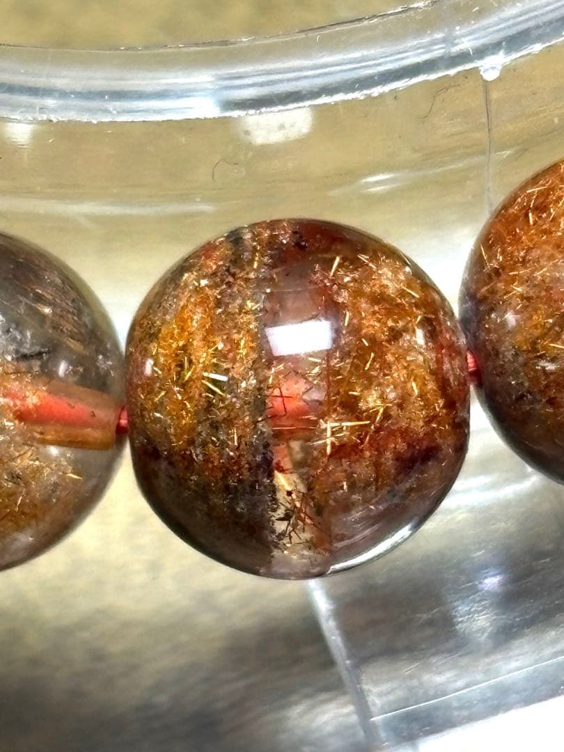 【超希少】　ガーデンルチルクォーツブレスレット約10㎜（新品未使用）高品質　金運