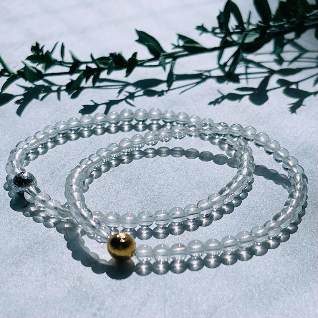 ギベオン隕石（シルバー）&高品質マニカランヒマラヤ水晶ブレス