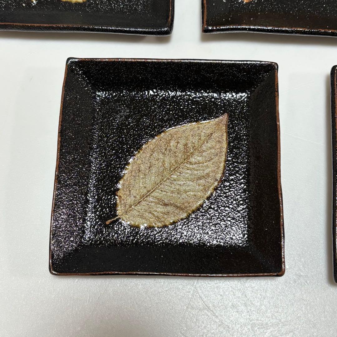 太郎右衛門 木の葉銘々皿 5枚セット 十二代中里太郎右衛門 唐津焼 木箱 和食器