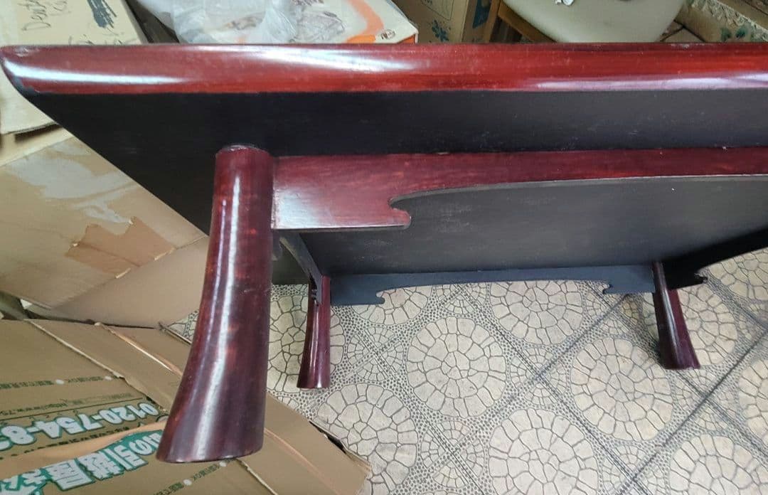 木製座卓　座敷机　ダークレッド　ワインレッド