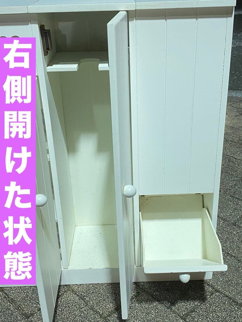 北欧 ホワイト カントリー♦️多機能キャビネット♦️ピンク ハート飾り♦️送料込