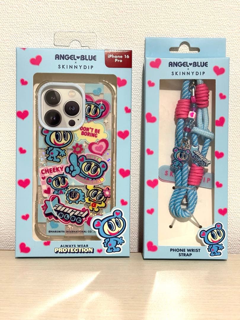 【新品未開封】iPhone16Proケース＋リストストラップ エンジェルブルー