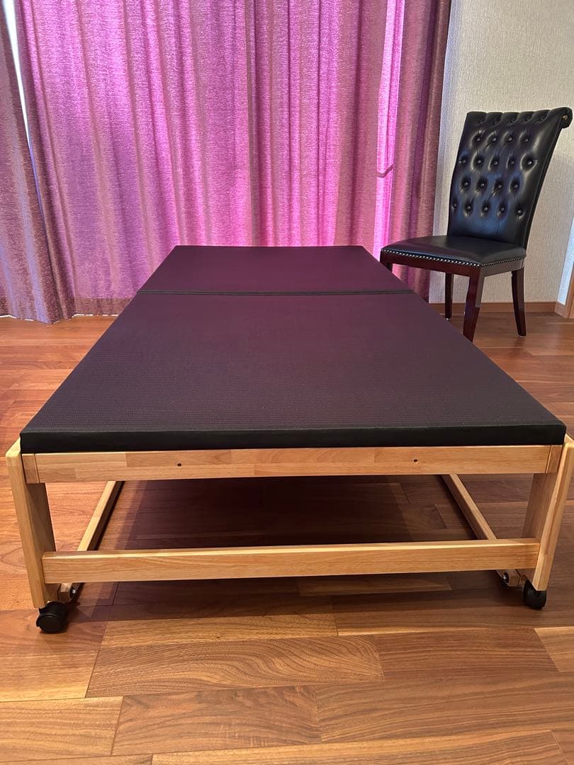 中井木工　折りたたみベッド シングル　ブラック畳