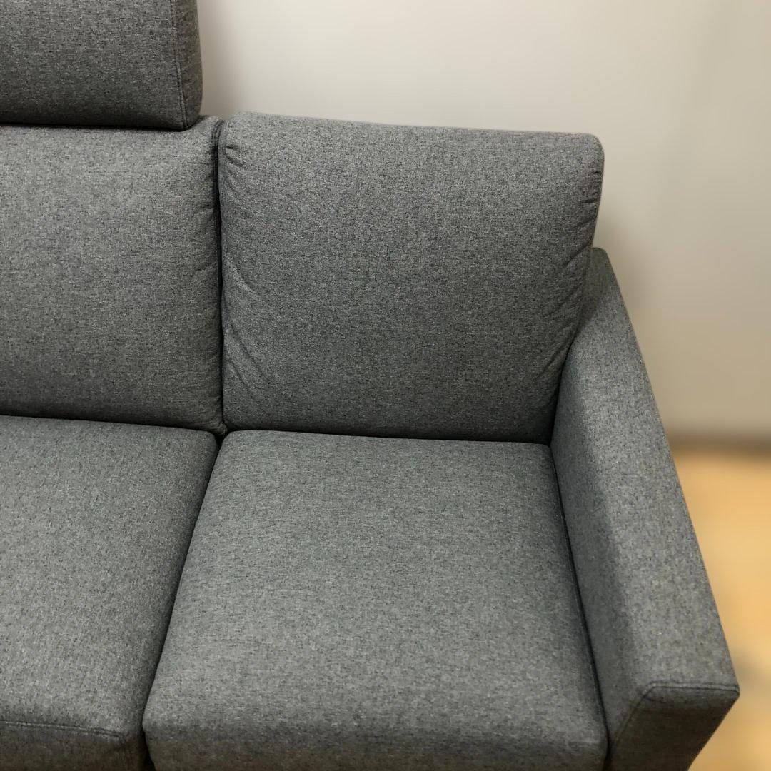 ニトリ 布張り 3人掛け ソファ オットマン付 ヘッドレスト付 260207-6