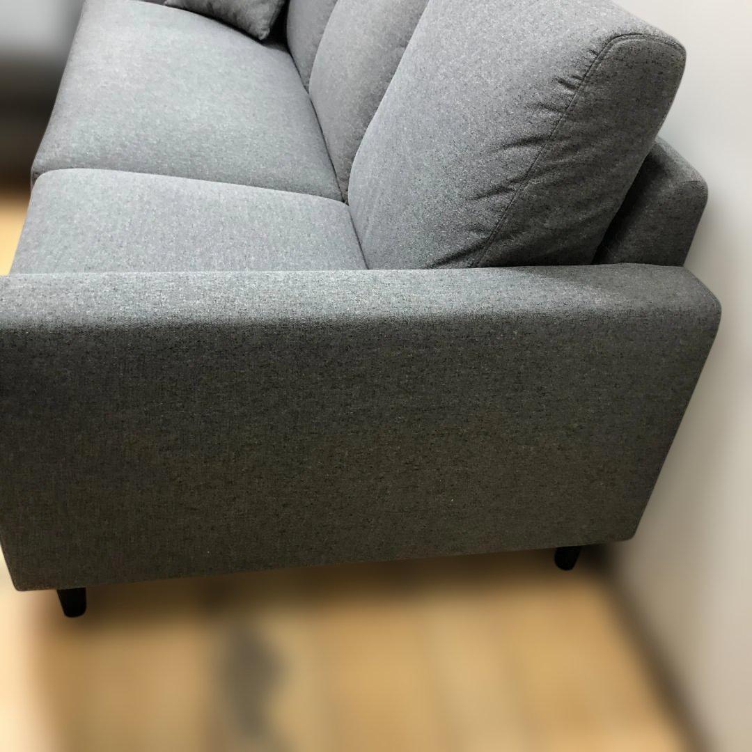 ニトリ 布張り 3人掛け ソファ オットマン付 ヘッドレスト付 260207-6