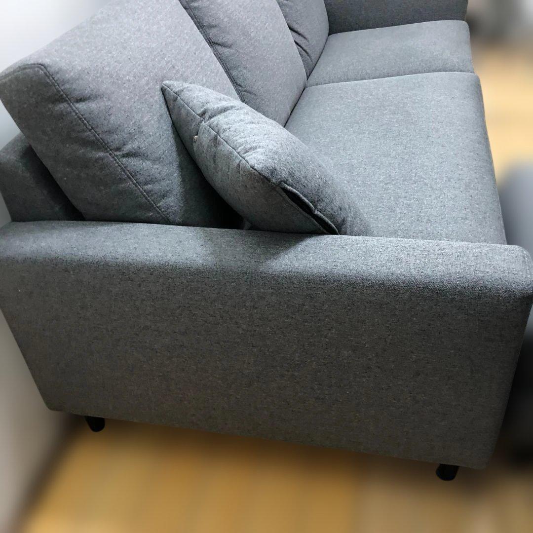 ニトリ 布張り 3人掛け ソファ オットマン付 ヘッドレスト付 260207-6