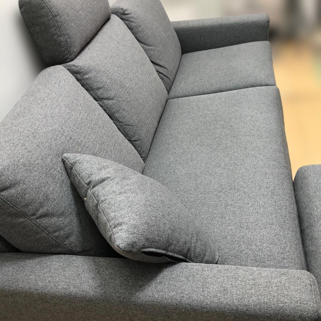 ニトリ 布張り 3人掛け ソファ オットマン付 ヘッドレスト付 260207-6