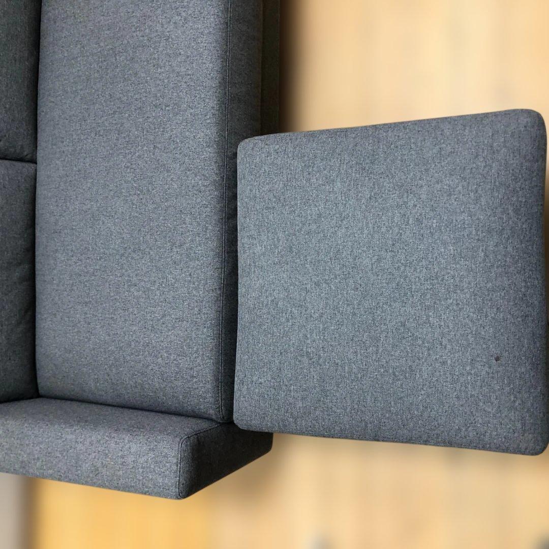 ニトリ 布張り 3人掛け ソファ オットマン付 ヘッドレスト付 260207-6