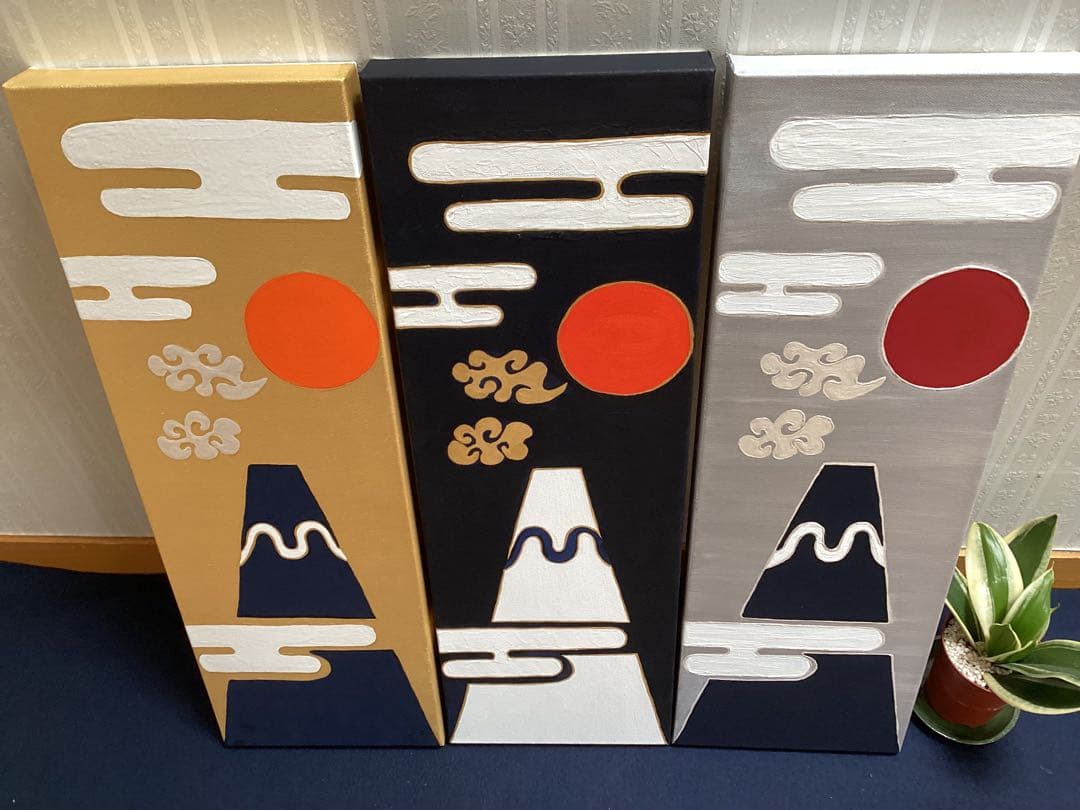 富士山パネルアート(銀)